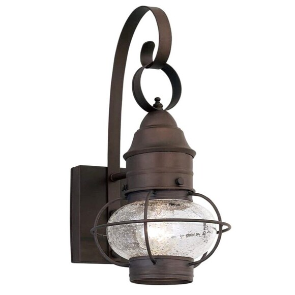 Nantucket 14-1/2" Outdoor Wall Light Lantern Sconce Rustic Farmhouse - Picture 1 of 15